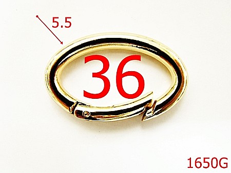Inele ovale - 1650G/INEL OVAL CARABINA 36MM GOLD-36-mm-5.5-gold---3B6--AH16