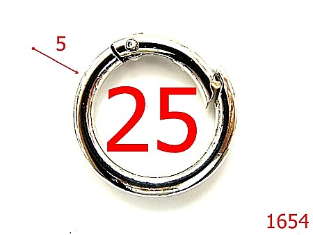 Inele carabina - 1654/INEL CARABINA ROTUND 25 MM-25-mm-5-nichel-23C11----