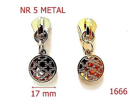 Cursori fermoar - 1666/CURSOR NR 5  PT FERMOAR METALIC /NIKEL-nr 5-mm---nichel---2D4-5G6-AA25