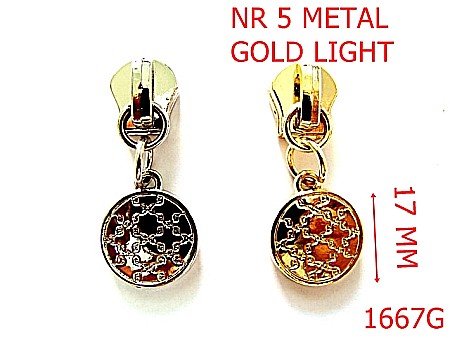 Cursori fermoar - 1667G/CURSOR NR 5  PT FERMOAR METALIC /GOLD-nr 5-mm---gold---2E3--AB29