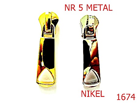 Cursori fermoar - 1674/CURSOR NR 5  PT FERMOAR METALIC /NIKEL -nr 5-mm---nichel---2D3-5F2-AA16
