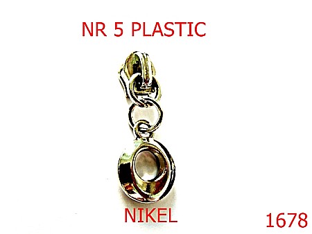 Cursori fermoar - 1678/CURSOR NR 5  PT FERMOAR PLASTIC   /NIKEL -nr 5-mm---nichel-----AA35