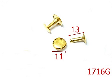 Capse rapide - 1716G/CAPSA RAPIDA DUBLA 11*13MM/GOLD-11-mm---gold-16B12----