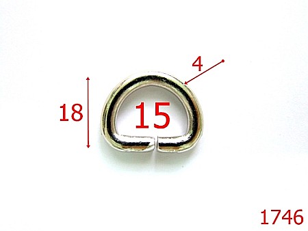 Accesorii metalice pentru marochinarie - 1746/INEL D 15MM/NIKEL-15-mm-4-nichel---7H1-3G6--AA11