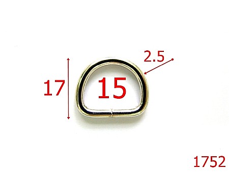 Accesorii metalice pentru marochinarie - 1752/INEL D 15MM/NIKEL-15-mm-2.5-nichel-----V26