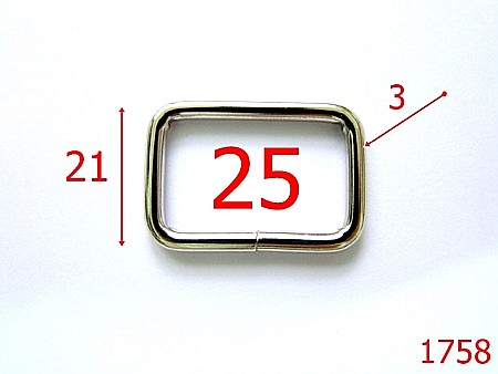 Inele dreptunghiulare - 1758/INEL DREPTUNGHIULAR 25MM/NIKEL-25-mm-3-nichel-3G4-3F7---