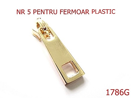 Cursori fermoar plastic - 1786G/CURSOR NR 5 FERMOAR PLASTIC/LIGHT GOLD-nr 5-mm---gold---2F5--AJ23