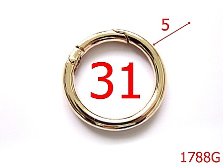 Inele carabina - 1788G/INEL CARABINA 31MM/LIGHT GOLD-31-mm-5-gold-23E4-23E5-23e7----