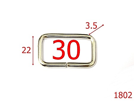 Inele dreptunghiulare - 1802/INEL DREPTUNGHIULAR 30MM/NIKEL-30-mm-3.5-nichel---3K3/3I3--AK11