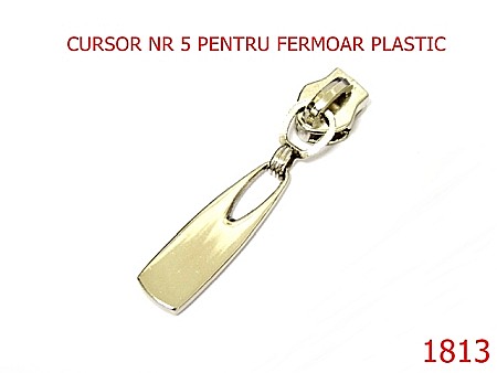 Cursori fermoar - 1813/CURSOR NR 5 FERMOAR PLASTIC/NIKEL-nr 5-mm---nichel-----AJ21