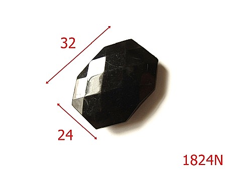 Plastice - 1824N/PIATRA DECORATIVA/ NEGRU-32x24-mm---negru---7B8--AK17