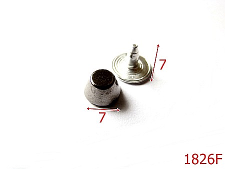 Accesorii metalice pentru marochinarie - 1826F/ORNAMENT CALOTA TRONCONICA ZAMAC 7MM/FUME-7-mm---fume-----AK19