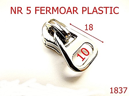 Cursori fermoar plastic - 1837/CURSOR FERMOAR PLASTIC NR5 /NIKEL-nr 5-mm---nichel---2E5--AL4