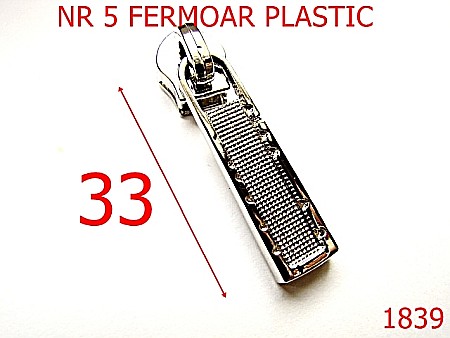 Cursori fermoar - 1839/CURSOR FERMOAR PLASTIC NR5 /NIKEL-nr 5-mm---nichel-----AL5