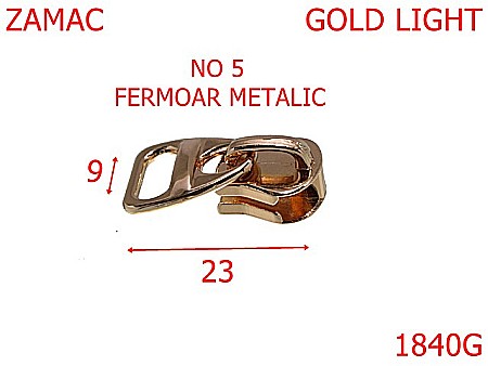 Cursori fermoar metalic - 1840G/CURSOR FERMOAR METALIC NR5 /GOLD LIGHT-nr 5-mm---gold-----AL6