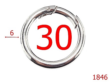 Inele carabina - 1846/INEL CARABINA 30MMX6MM/NIKEL-30-mm-6-nichel-23C4----