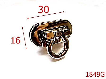 Inchizatori poseta - 1849G/INCHIZATOARE OVALA ZAMAC 30X16 /GOLD-30x16-mm---gold---13C11--AL37