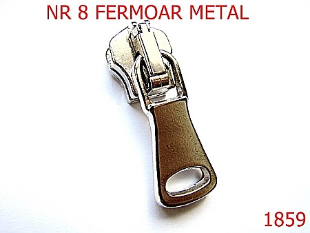 Cursori fermoar metalic - 1859/CURSOR FERMOAR METAL NR 8 /NIKEL-nr 8-mm---nichel---2F4--AK33