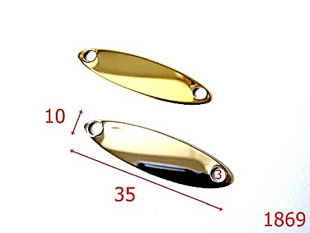 Accesorii metalice pentru marochinarie - 1869/ORNAMENT OVAL 35X10 /NIKEL-35x10-mm---nichel-----