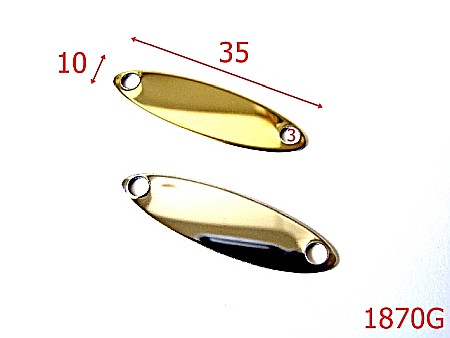 Accesorii metalice pentru marochinarie - 1870G/ORNAMENT OVAL 35X10 /GOLD-35x10-mm---gold-----
