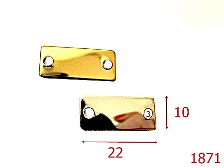 Placute ornamentale - 1871/ORNAMENT DREPTUNGHIULAR 22X10 /NIKEL-22x10-mm---nichel-----