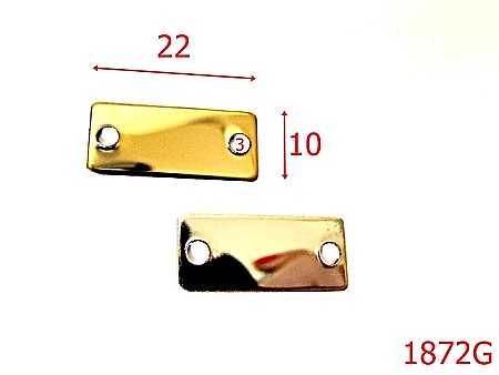 Placute ornamentale - 1872G/ORNAMENT DREPTUNGHIULAR 22X10 /GOLD-2x10-mm---gold-----