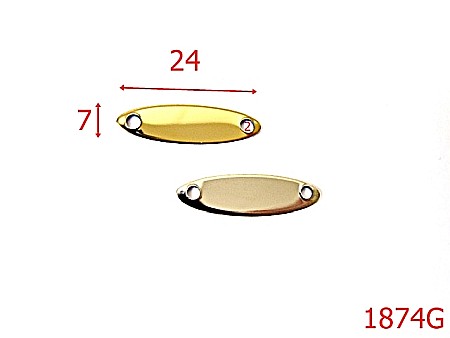 Placute ornamentale - 1874G/ORNAMENT OVAL 24X7  MM/GOLD-24x7-mm---gold-----