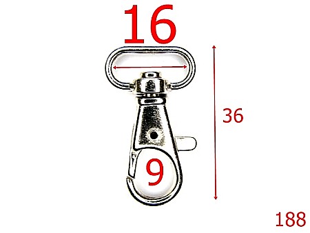 Carabine poseta - 188/CARABINA 1.6 CM NIKEL-16-mm---nichel--5A6 -5D8-5B1--R14