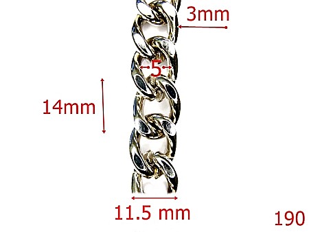 Lant poseta otel - 190/LANT ALIAJ NIKEL-5-mm---nichel---7G6--T17