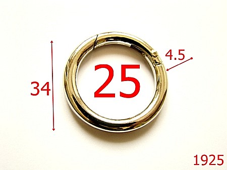 Inele carabina - 1925/INEL  ROTUND CARABINA 25 MM*4.5/ZAMAC/NIKEL-25-mm-4.5-nichel-23D11----