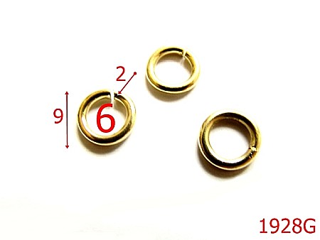 Inele rotunde - 1928G/INEL ROTUND 6MM*2/OTEL/GOLD-6-mm-2-gold-----AO29