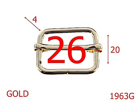 Catarame cu reglaj - 1963G/CATARAMA CU REGLAJ26MM*4/OTEL/GOLD-26-mm-4-gold--4G8---AP27