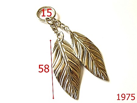 Accesorii metalice pentru marochinarie - 1975/ORNAMENT 2 FRUNZE/OTEL/NIKEL-58-mm---nichel-21 B 7----