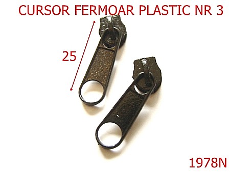 Cursori fermoar plastic - 1978N/CURSOR FERMOAR PLASTIC NR3/VOPSIT  NEGRU-Nr 5-mm---negru---2F5--AN31