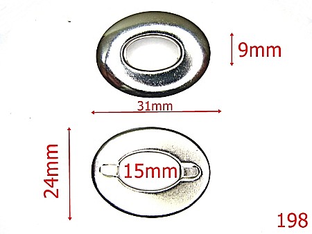 Ocheti - 198/OCHET OVAL 31 X25-31X9-mm---nichel-----