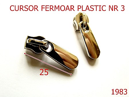 Cursori fermoar plastic - 1983/CURSOR FERMOAR PLASTIC NR3/ZAMAC/NIKEL-Nr 3-mm---nichel---2F3-C42-AM20
