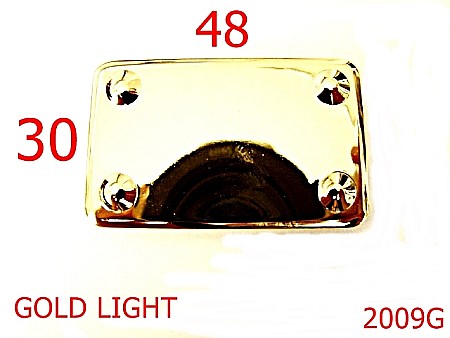 Accesorii metalice pentru marochinarie - 2009G/TABLITA 48X30/OTEL/GOLD LIGHT-48X30-mm---gold light-----