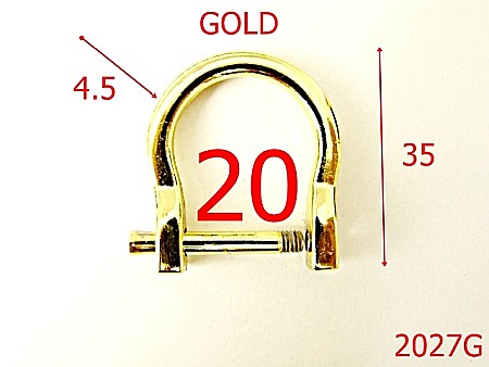 Accesorii metalice pentru marochinarie - 2027G/INEL DEMONTABIL 20MM/ZAMAC/GOLD-20-mm---gold-----AM26