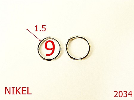 Inele rotunde - 2034/INEL ROTUND 9MM*1.5/OTEL/NIKEL-9-mm-1.5-nichel--4K1-4C1-5F7-