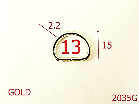 Inele D - 2035G/INEL D 13MM*2.2/OTEL/GOLD-13-mm-2.2-gold--3B6---