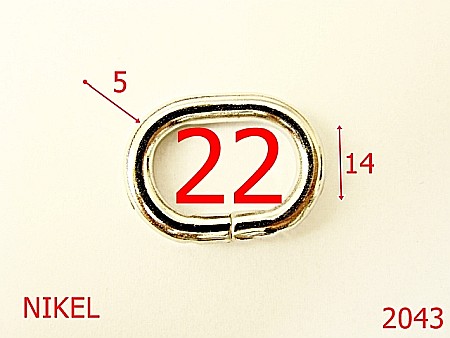 Inele ovale - 2043/INEL OVAL22MM*5/OTEL/NIKEL-22-mm-5-nichel---3C6--