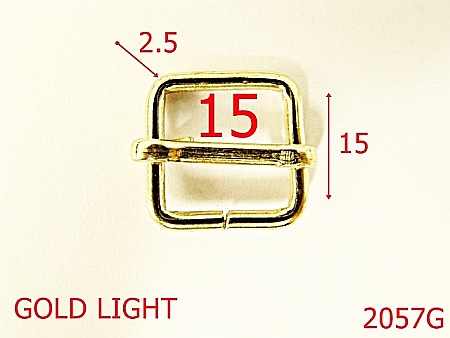 Catarame cu reglaj - 2057G/CATARAMA REGLAJ  15MM*2.5/OTEL/GOLD LIGHT-15-mm-2.5-gold light--4H8-4i7---