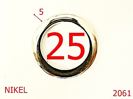 Inele rotunde - 2061/INEL ROTUND 25MM*5/ZAMAC/NIKEL-25-mm-5-nichel--4F1-4E1--