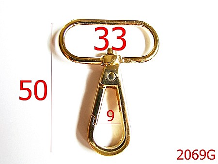 Carabine poseta - 2069G/CARABINA 33MM/ZAMAC/GOLD LIGHT-33-mm---gold light---11A4/5B3--