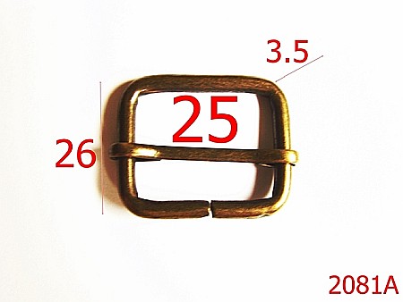 Catarame cu reglaj - 2081A/CATARAMA REGLAJ 25MM*3.5MM/OTEL/ANTIC-25-mm-3.5-antic--4L7-4G7-1D5 ---