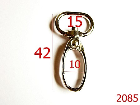 Carabine poseta - 2085/CARABINA 15MM/ZAMAC/NIKEL-15-mm---nichel---5E5--