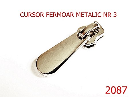 Cursori fermoar metalic - 2087/CURSOR FERMOAR METALIC NR3/ZAMAC/NIKEL-Nr 3-mm---nichel-----Z22