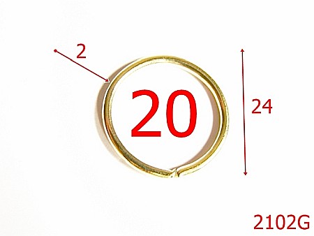 Inele rotunde - 2102G/INEL O 20MM*2MM/OTEL/GOLD-20-mm-2-gold---4B6--