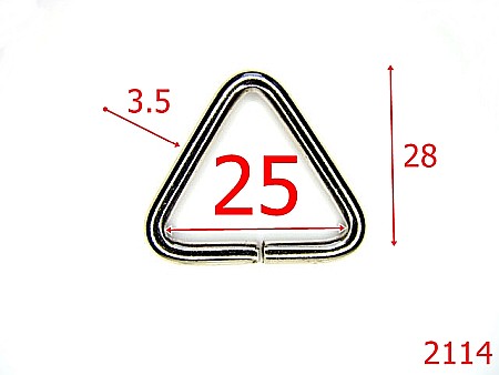 Inele dreptunghiulare - 2114/INEL TRIUNGHIULAR 25MM*3.5MM/OTEL NIKEL-25.-mm-3.5-nichel-23B2----