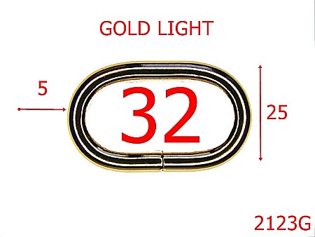 Inele ovale - 2123G/INEL OVAL 32MM*5MM/OTEL /GODL LIGHT-32-mm-5-gold light---3D6--